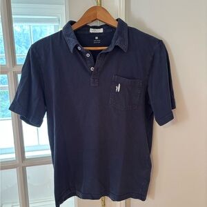 johnnie-O Blue Polo Shirt Short-Sleeved Cotton Blend